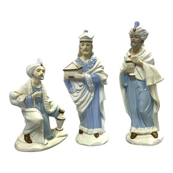Three Kings figurine Vtg Japan statue sculpture Christmas Gaspar Jaspar Christ - Picture 1 of 5